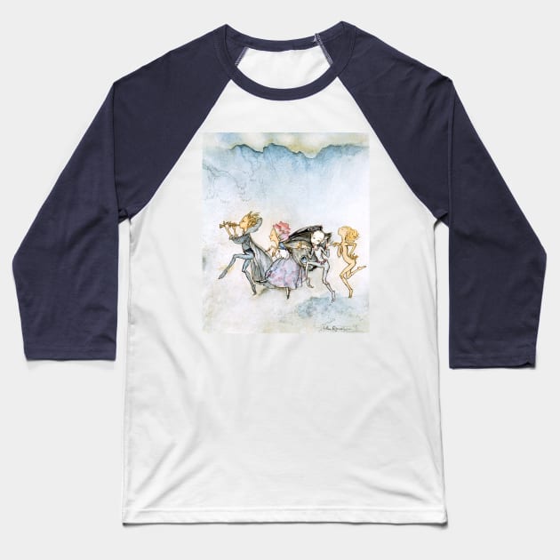 Fairies Dancing - The Tempest, Arthur Rackham Baseball T-Shirt by forgottenbeauty